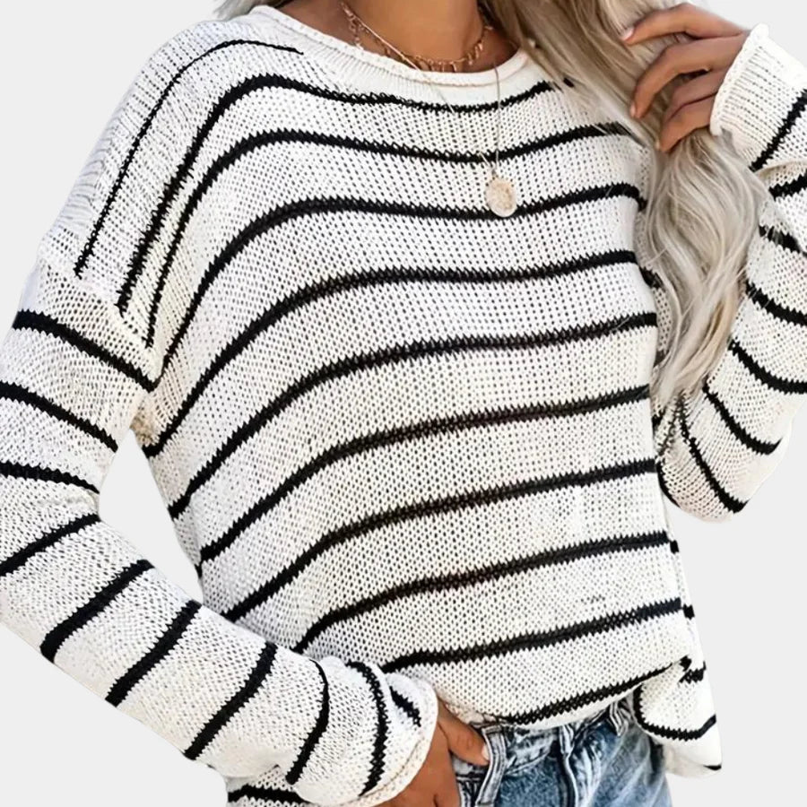 Trendy urzula - gestreepte damestrui van high quality knitwear