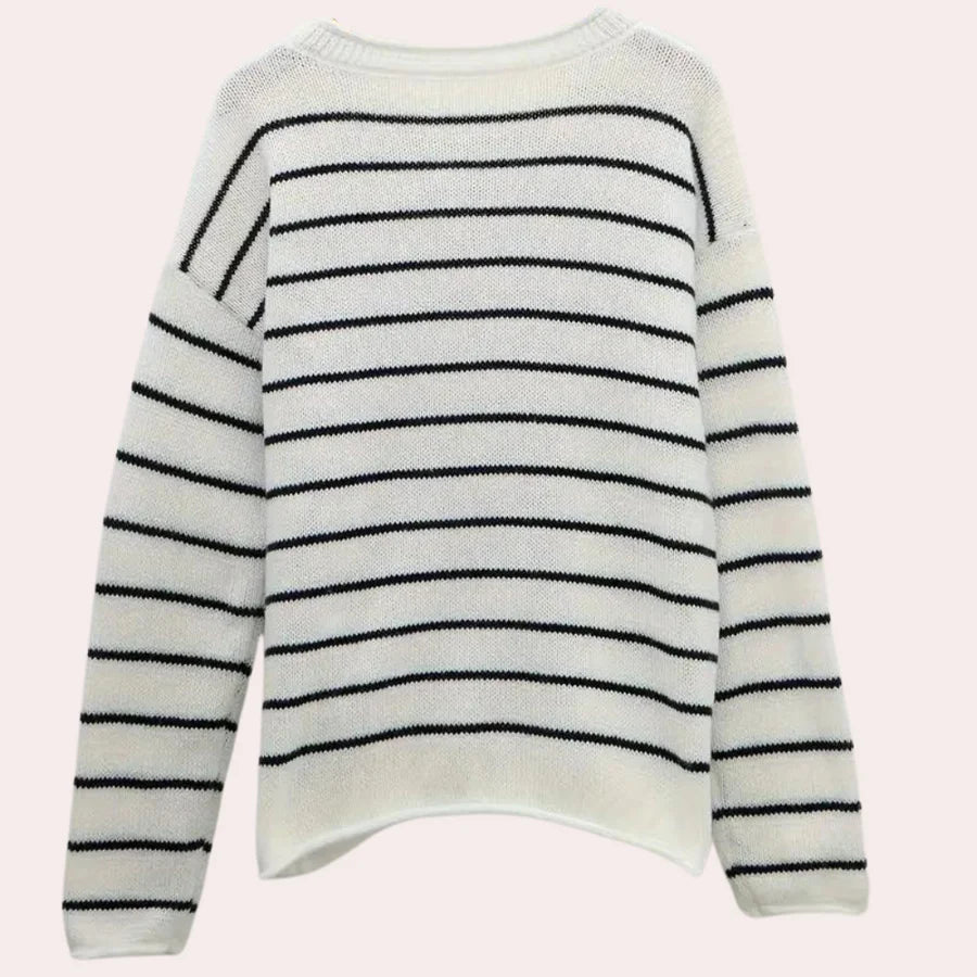 Trendy urzula - gestreepte damestrui van high quality knitwear