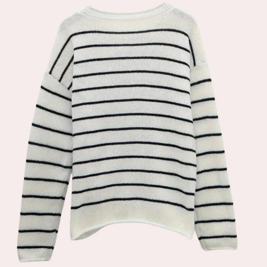 Trendy urzula - gestreepte damestrui van high quality knitwear