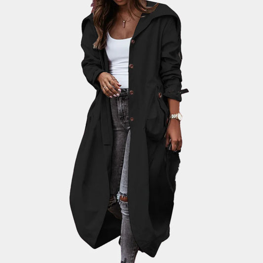Stilvoller langer damenmantel für einen modischen look