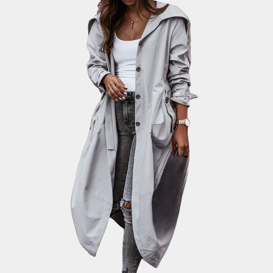 Stilvoller langer damenmantel für einen modischen look
