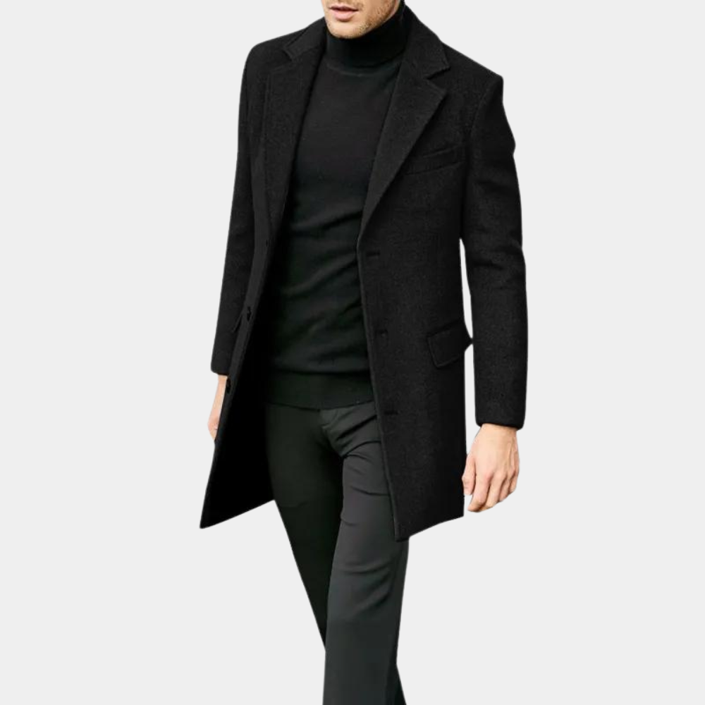 Stijlvolle lange herenjas voor een elegante uitstraling