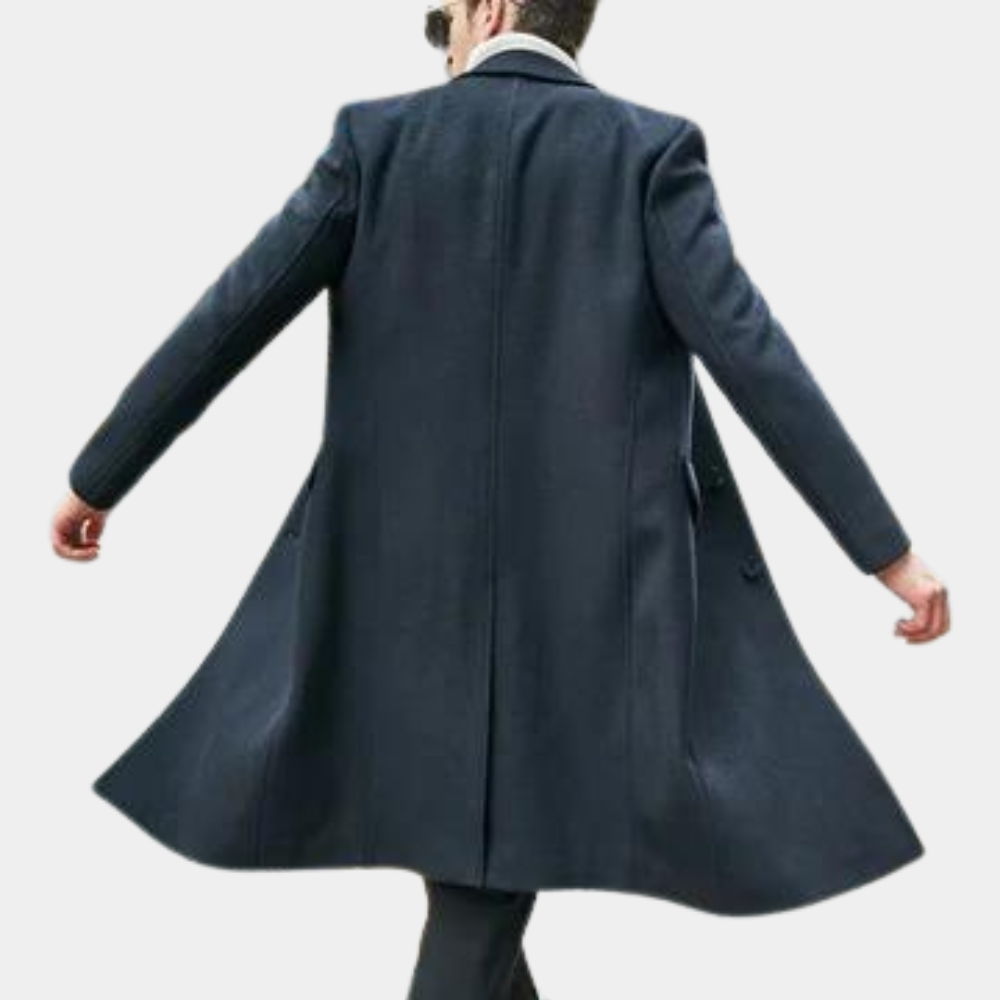 Stijlvolle lange herenjas voor een elegante uitstraling