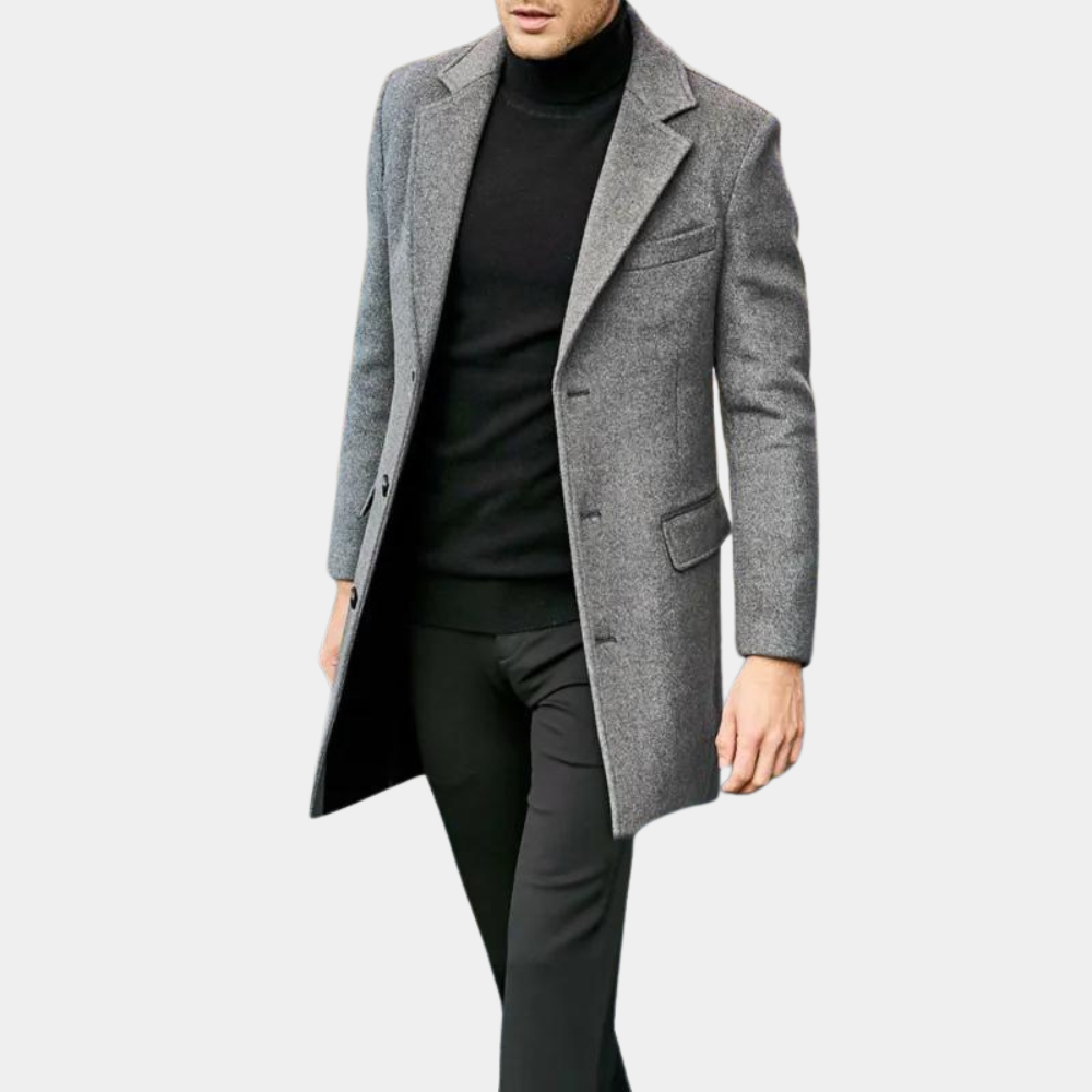 Stijlvolle lange herenjas voor een elegante uitstraling