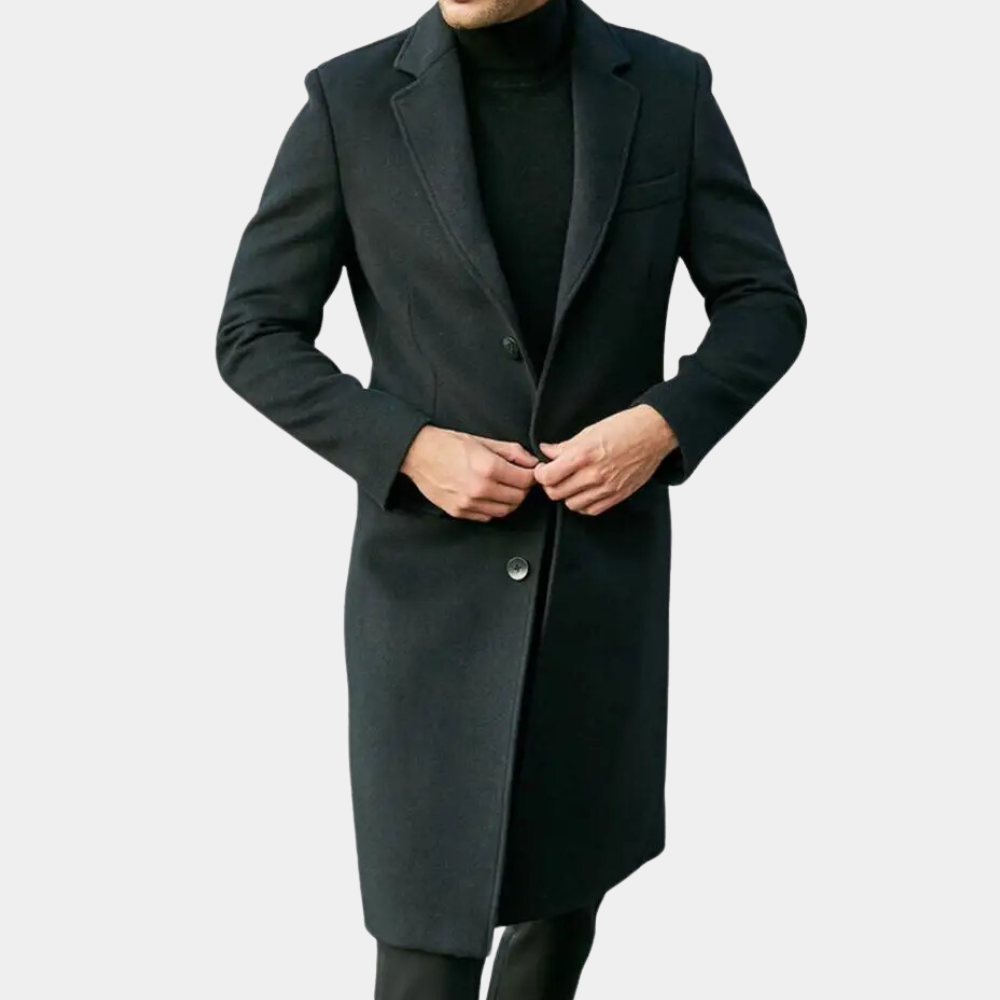 Stijlvolle lange herenjas voor een elegante uitstraling