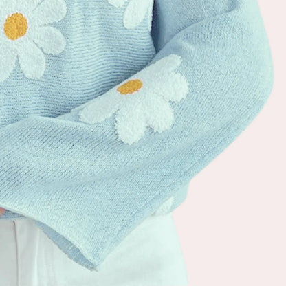 Mia - charmante trui met bloemenborduurwerk voor dames