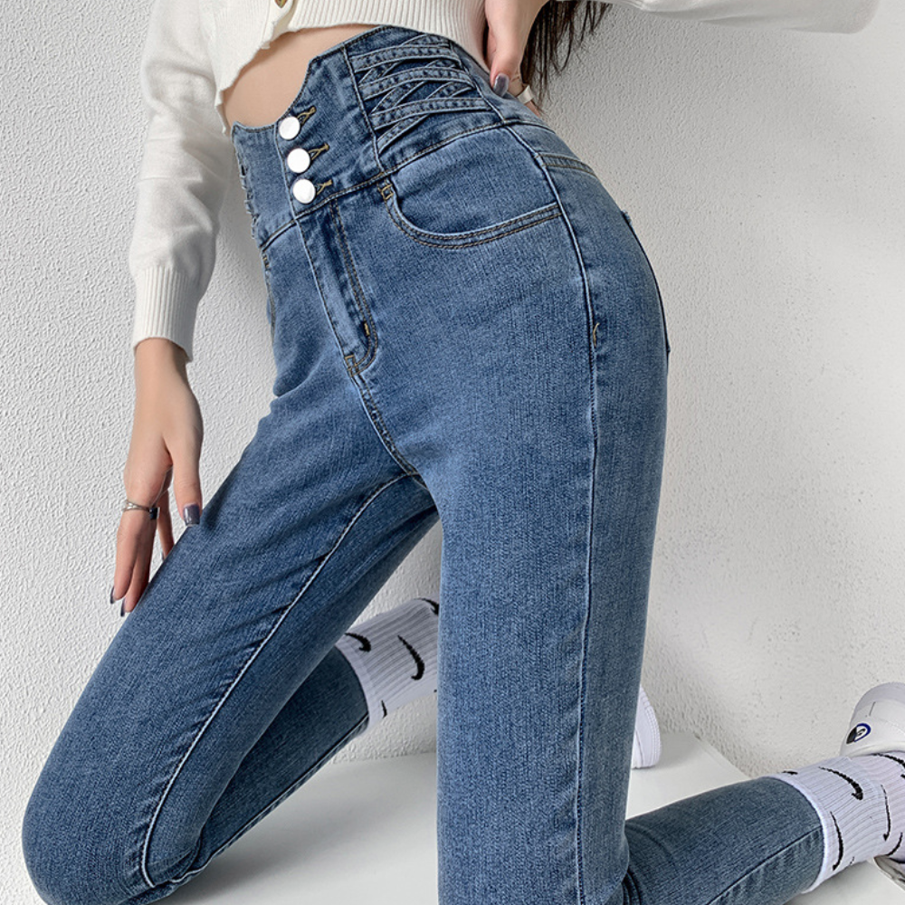 Stijlvolle jeans met hoge taille voor dames