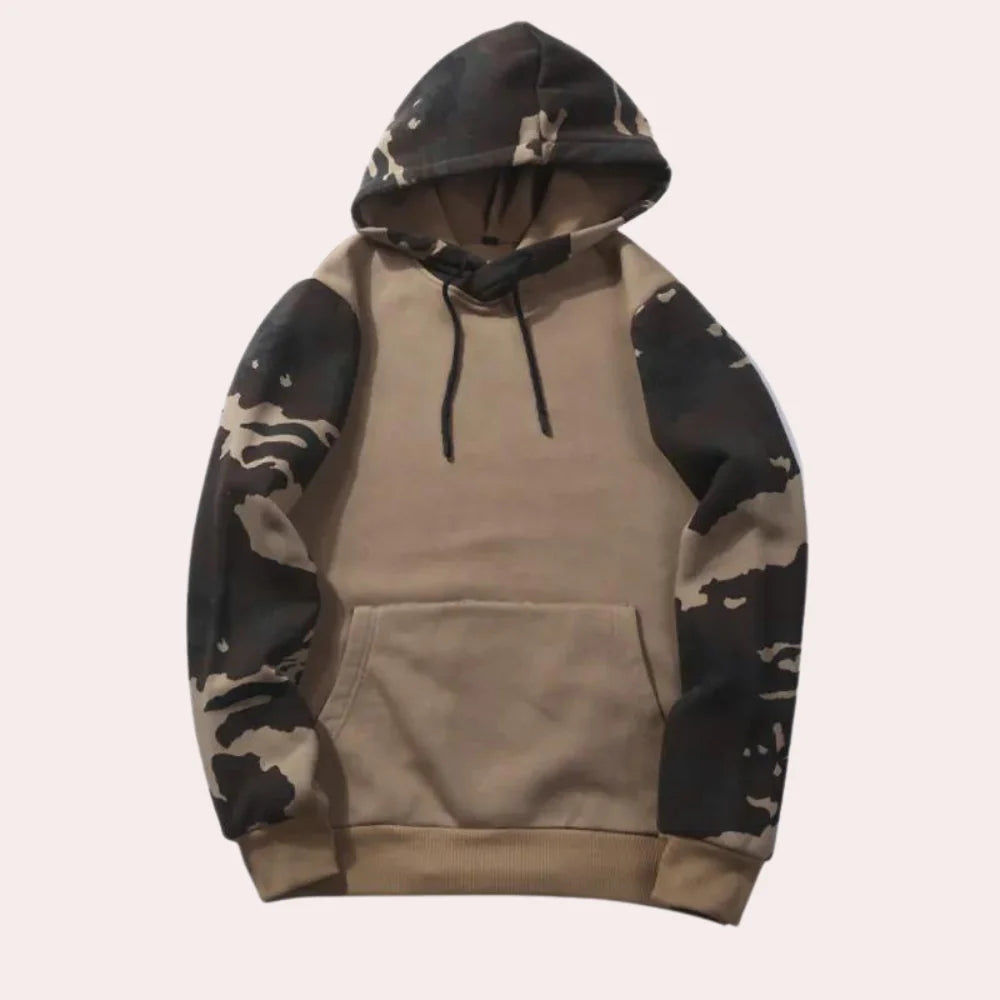 Fritz - stijlvol herensweatshirt met capuchon en camouflagepatroon