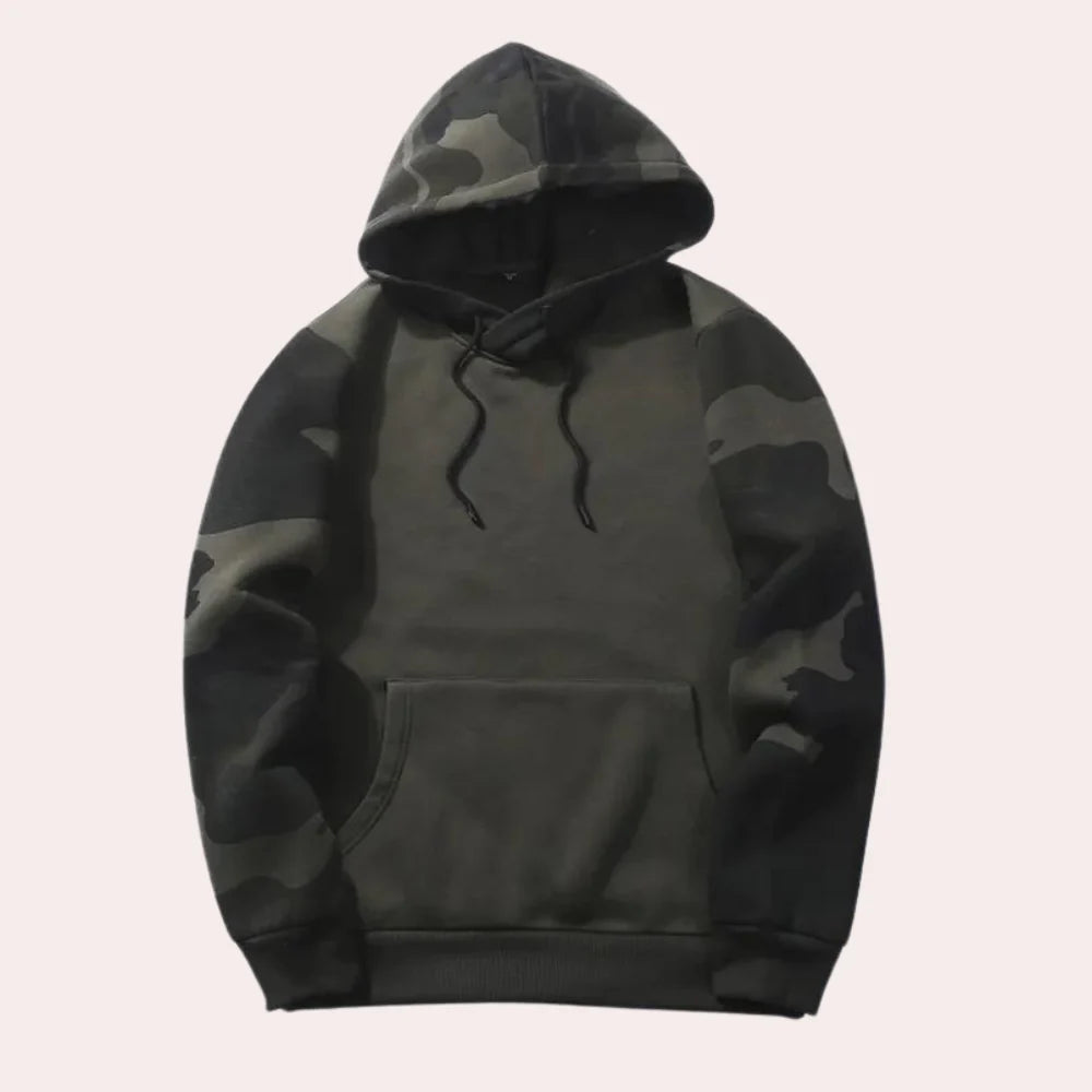 Fritz - stijlvol herensweatshirt met capuchon en camouflagepatroon