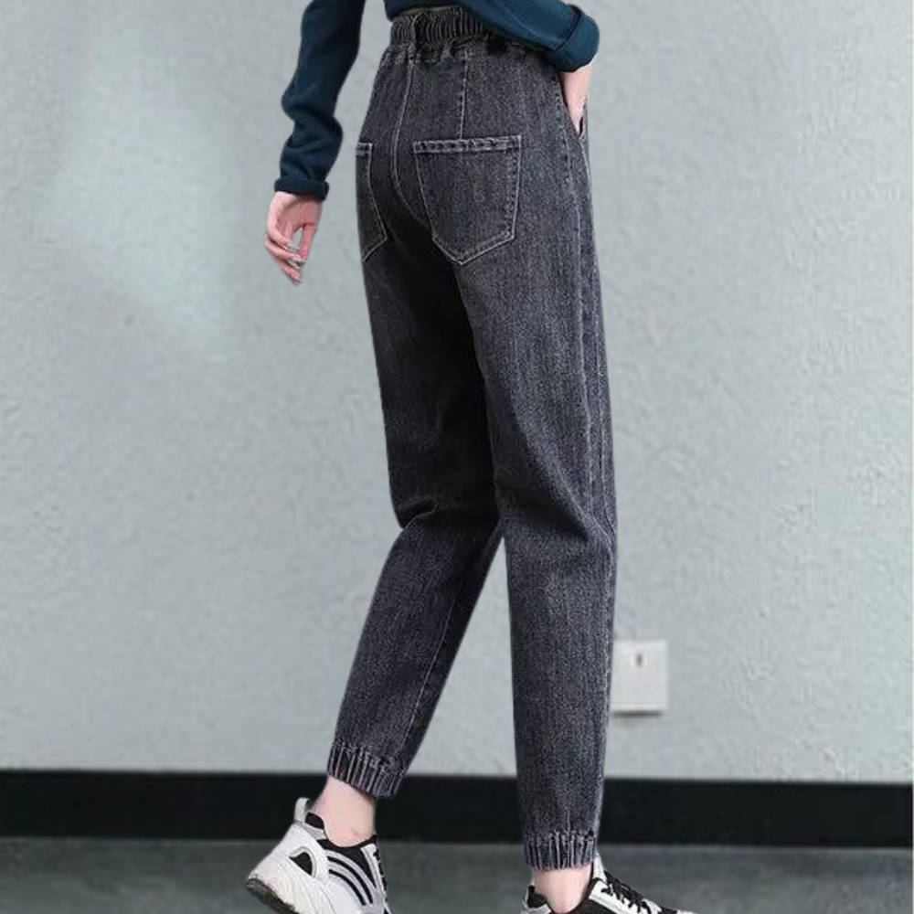 Lucrezia - trendy, casual damesjeans met verstelbaar taillekoord voor een perfecte pasvorm