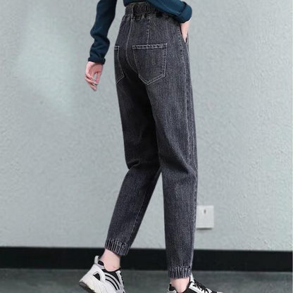 Lucrezia - trendy, casual damesjeans met verstelbaar taillekoord voor een perfecte pasvorm