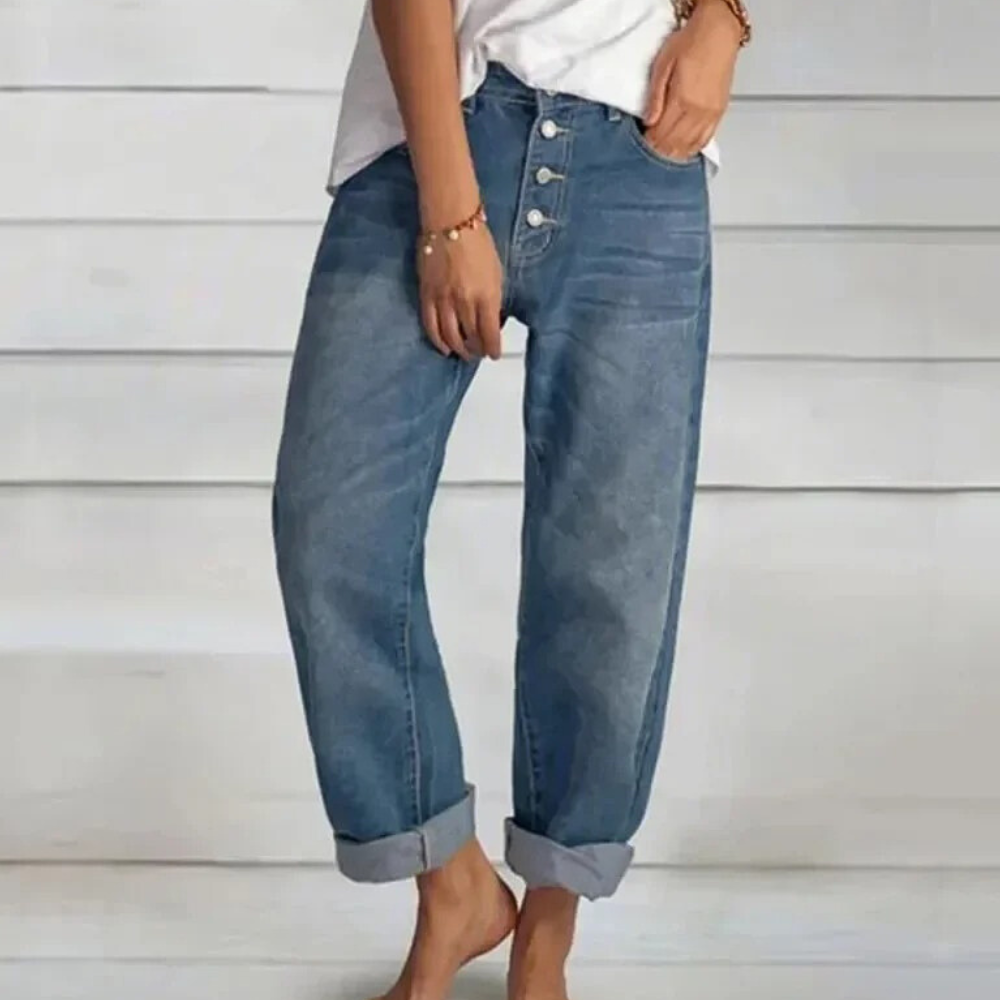 Elegante jeans met hoge taille voor dames - Mihai collection