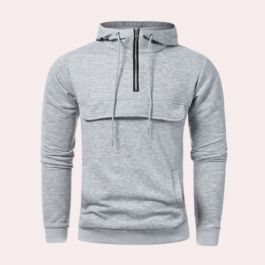 Nikita - casual herenhoodie met halve rits