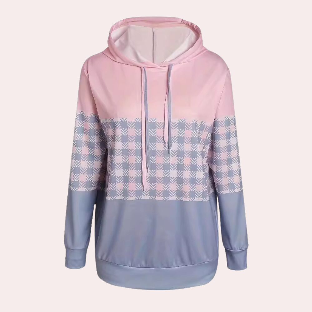 Emmanuelle - modieus en comfortabel geruit sweatshirt voor dames