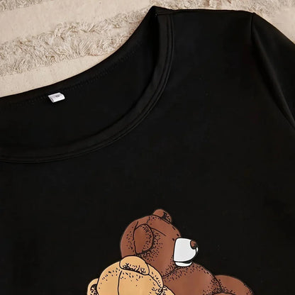 Inge - luxe comfort top met ronde hals en trendy geruite broekset