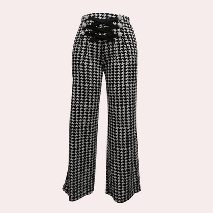 Zahara - stijlvolle pied-de-poule broek voor dames met een tijdloos design
