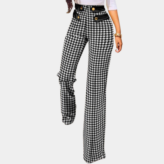 Zahara - stijlvolle pied-de-poule broek voor dames met een tijdloos design