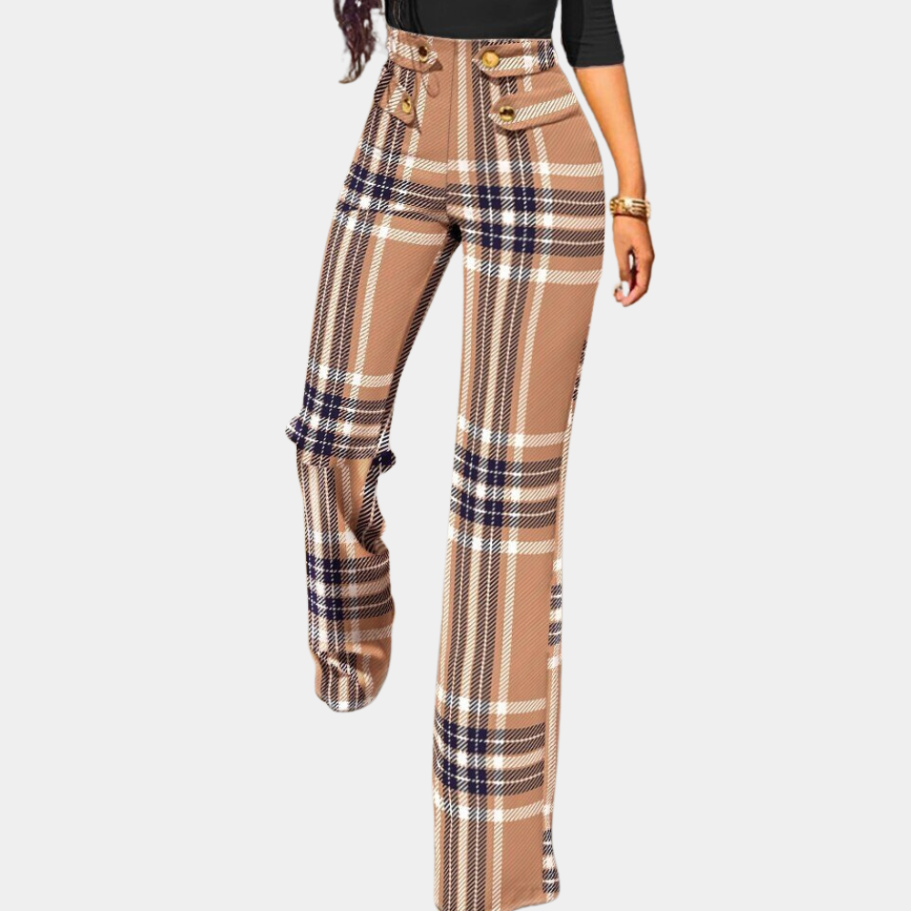 Zahara - stijlvolle pied-de-poule broek voor dames met een tijdloos design