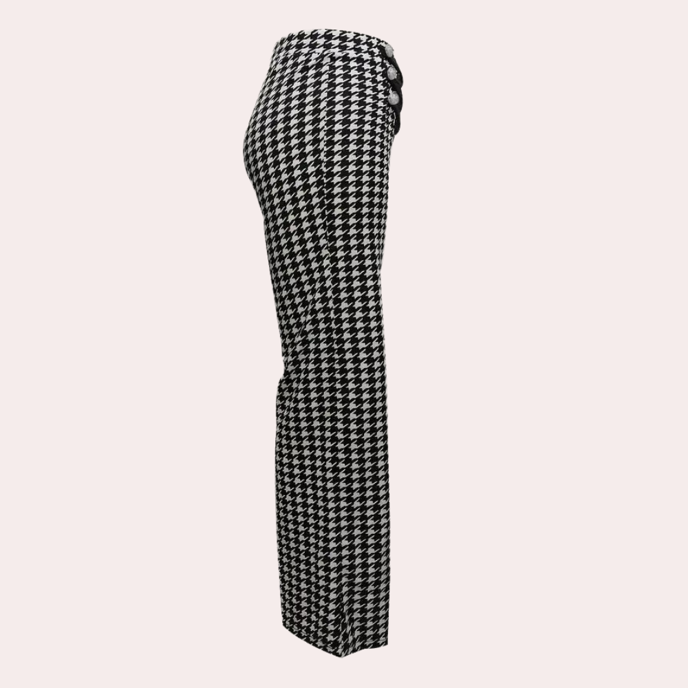 Zahara - stijlvolle pied-de-poule broek voor dames met een tijdloos design