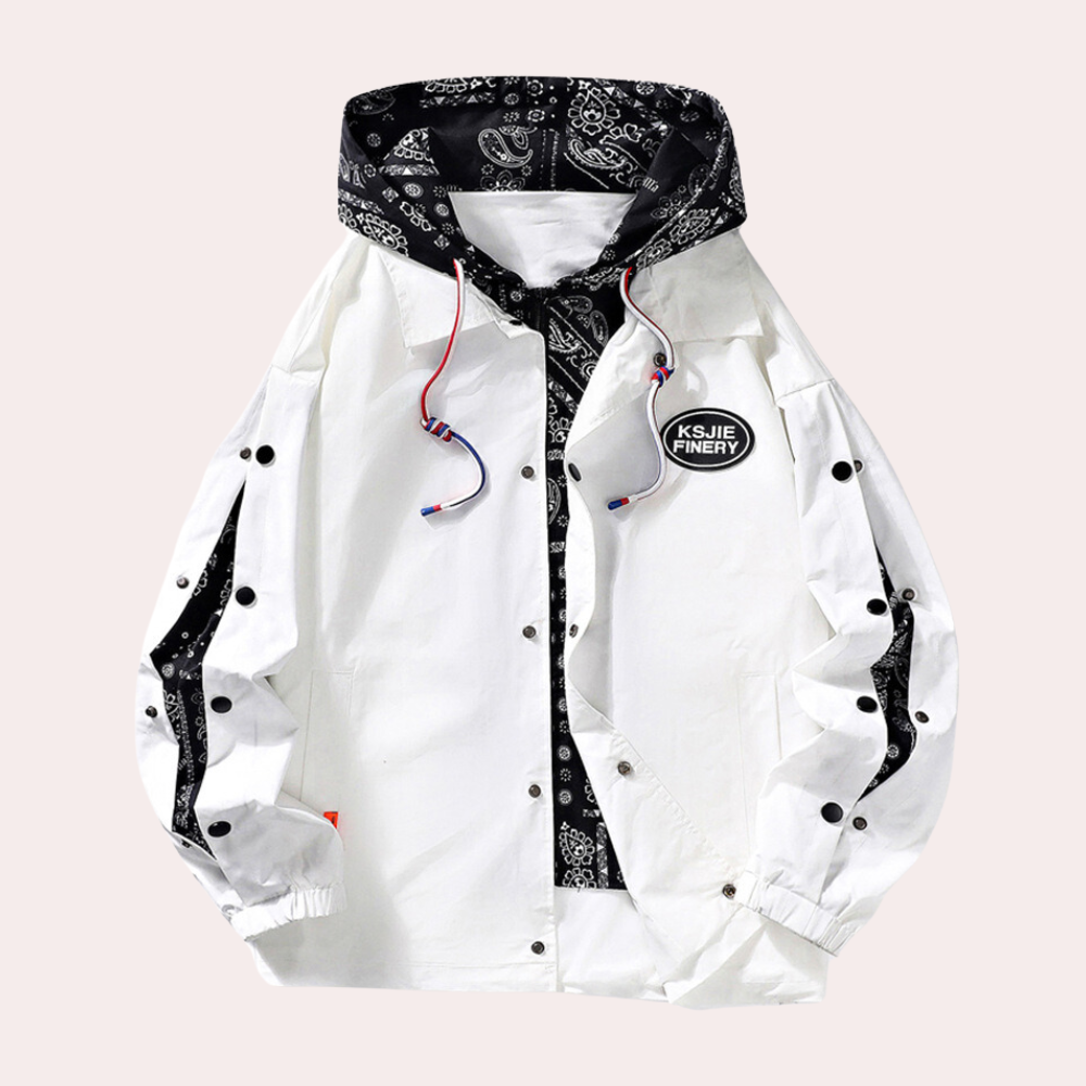 Vallois - herenjack met capuchon en bedrukte voering