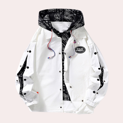 Vallois - herenjack met capuchon en bedrukte voering