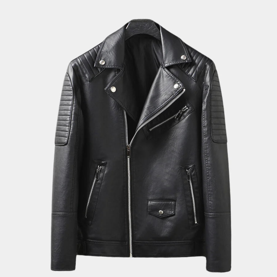 Stijlvol modern heren bikerjack met ritssluiting, perfect voor elke gelegenheid