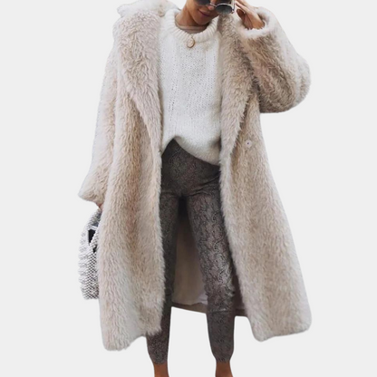 Tara - elegante pluchen winterjas voor dames