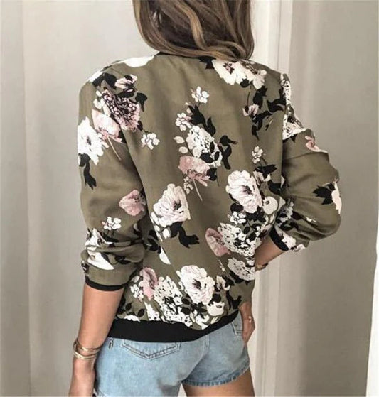 Axelle - damesovergangsjack met bloemenprint