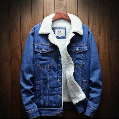 Essentials spijkerjasje | winterjas voor heren met fleecevoering