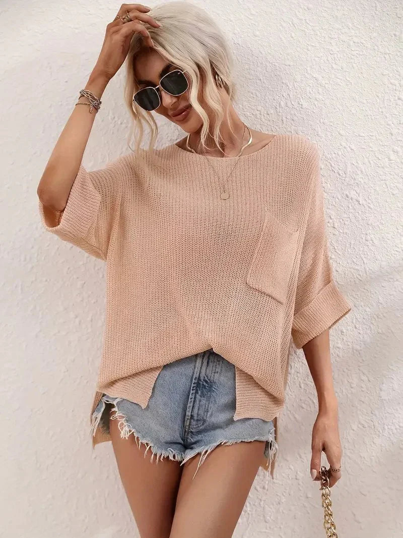 Gebreide blouse in oversized voor de zomer | Feline