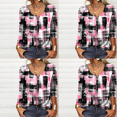 Nordic - moderne print stijlvolle damesblouse
