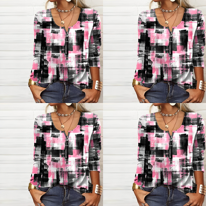 Nordic - moderne print stijlvolle damesblouse