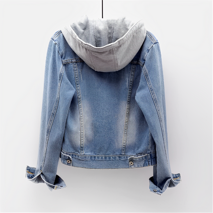 Daisy - denim jack met lange mouwen en afneembare capuchon