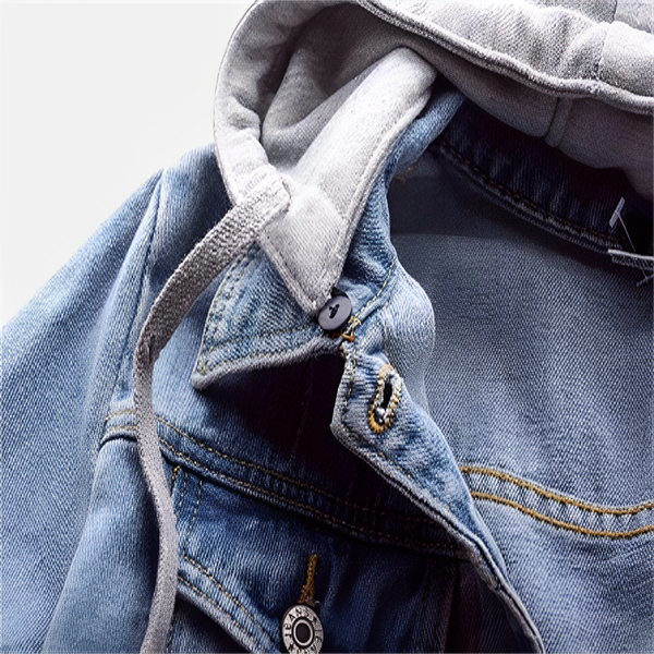 Daisy - denim jack met lange mouwen en afneembare capuchon