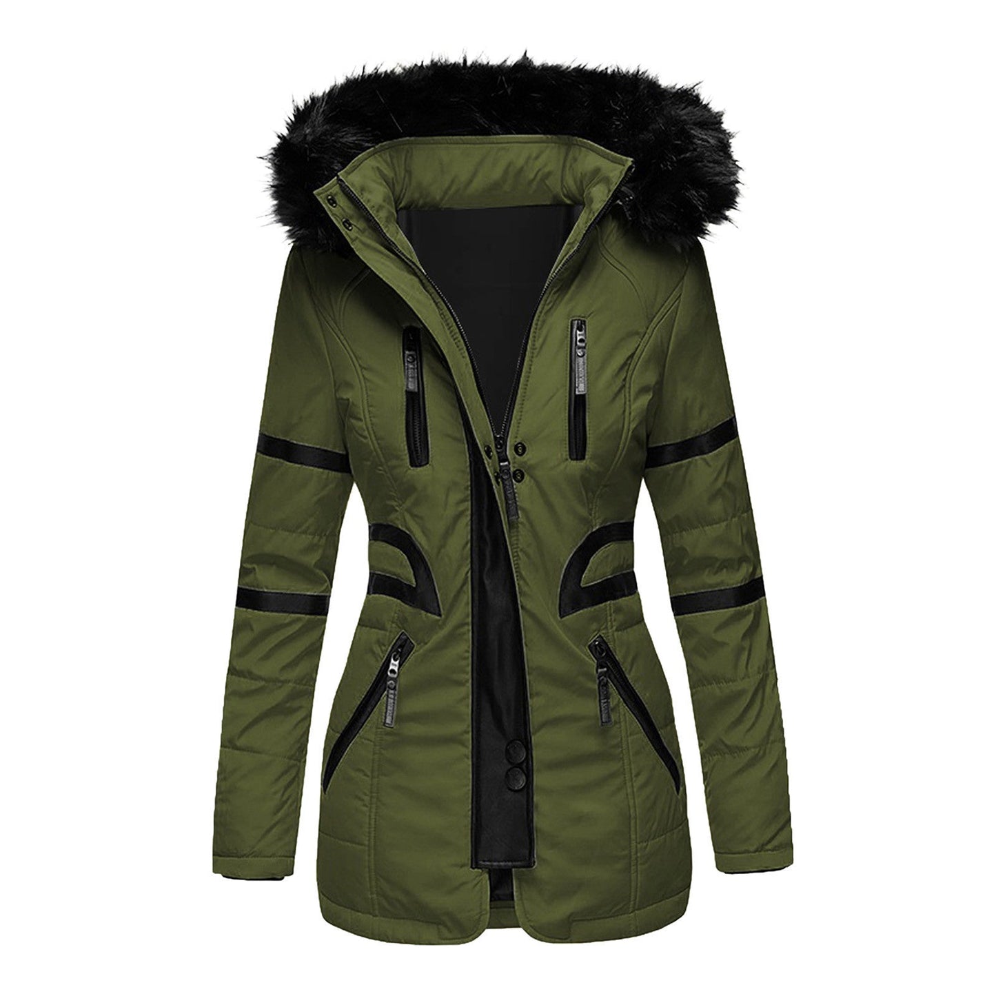 Elegante dameswinterjas met capuchon en wol
