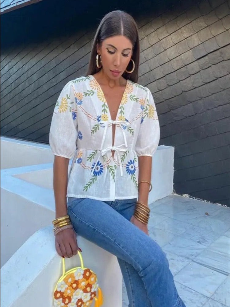 Hedwig - romantische bloemenblouse dames