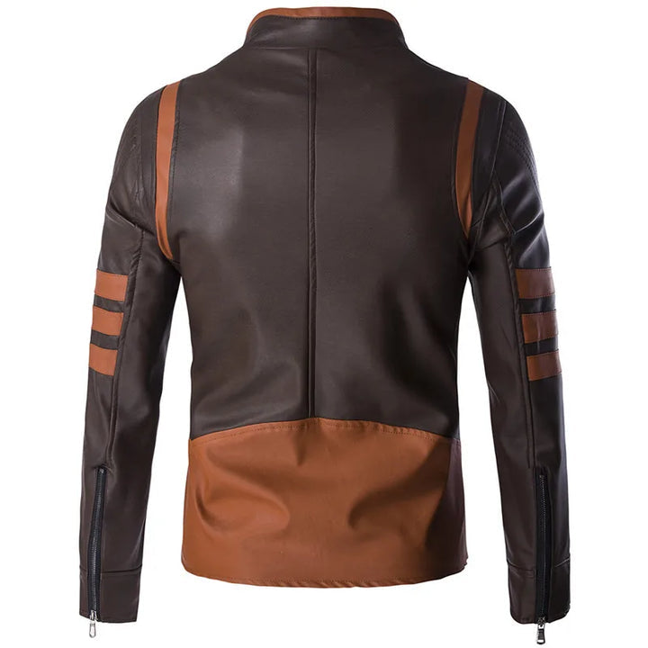 Elegante leren herenjas in een uniek design