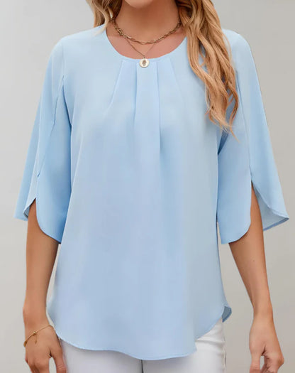 Aire - casual top met klokmouwen en ronde halslijn