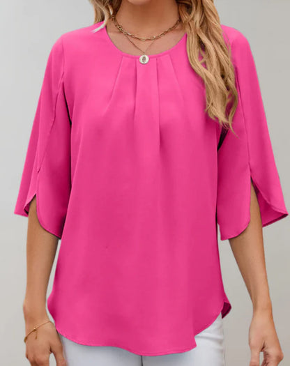 Aire - casual top met klokmouwen en ronde halslijn