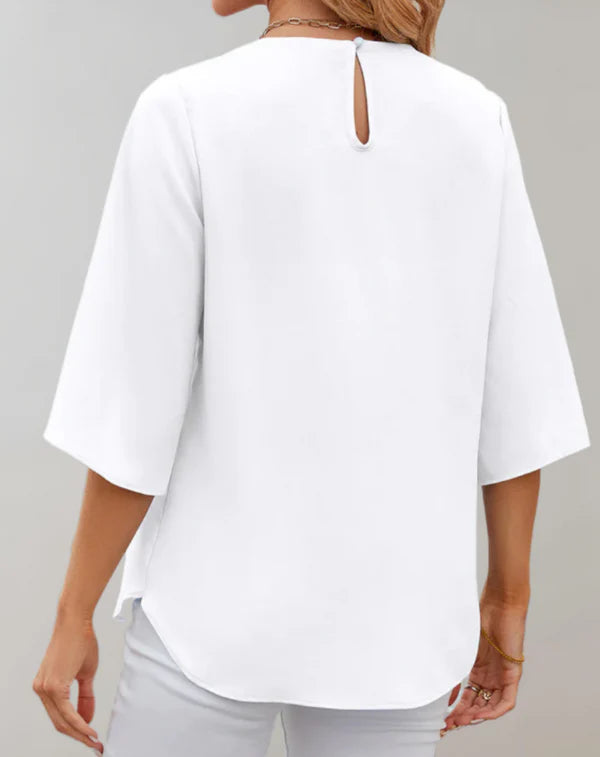 Aire - casual top met klokmouwen en ronde halslijn
