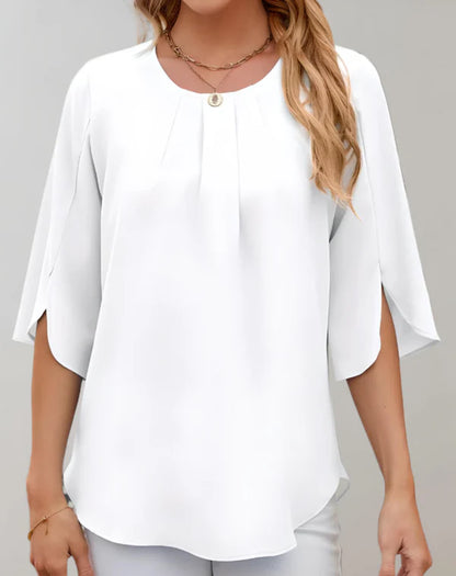 Aire - casual top met klokmouwen en ronde halslijn