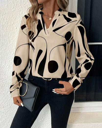 Stijlvolle bedrukte elegante blouse voor dames