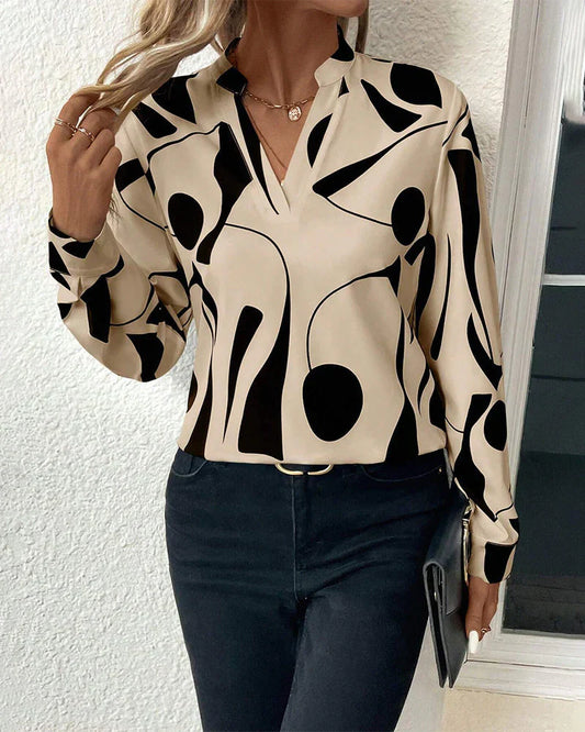 Stijlvolle bedrukte elegante blouse voor dames