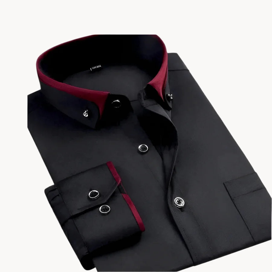 Isaak - tijdloze elegantie en de hele dag comfort herenoverhemd met lange mouwen