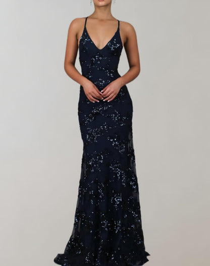 Arie | mouwloze en rugloze jurk met mooie pailletten
