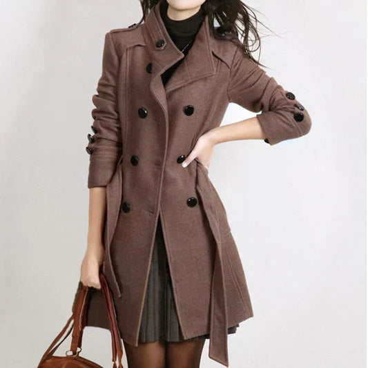 Madezina - modieuze jas met riem - herfst/winter