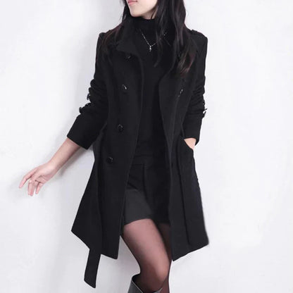Madezina - modieuze jas met riem - herfst/winter