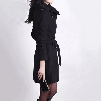 Madezina - modieuze jas met riem - herfst/winter