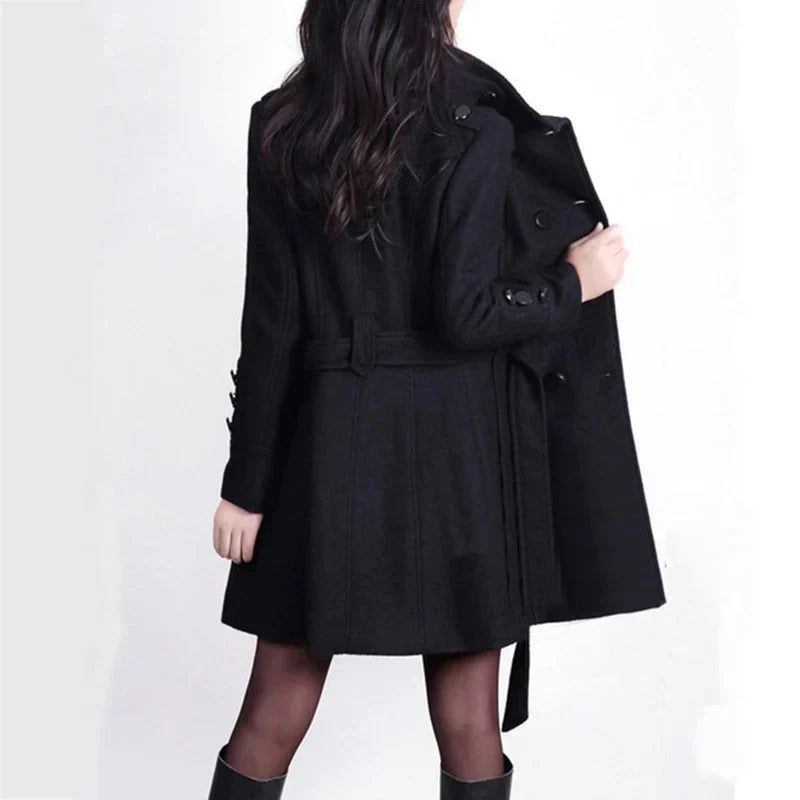 Madezina - modieuze jas met riem - herfst/winter