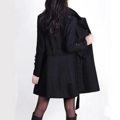 Madezina - modieuze jas met riem - herfst/winter